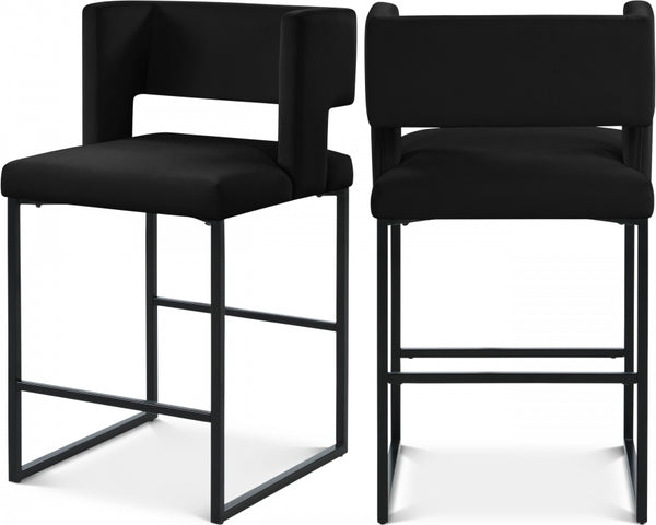 Caleb Velvet Upholstered Counter Stool — 970-C (Set of 2)