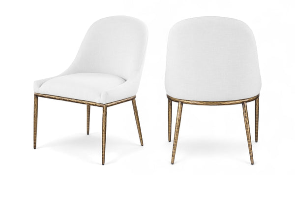 Ferro Linen Textured Performance Fabric Upholstered Dining Side Chair — 88036-SC