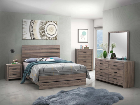 Brantford Barrel Oak Panel Bedroom Set