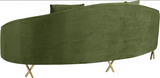 Serpentine Green Velvet Sofa