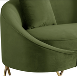 Serpentine Green Velvet Sofa