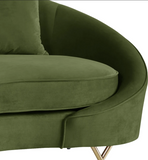 Serpentine Green Velvet Sofa