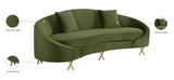Serpentine Green Velvet Sofa