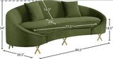 Serpentine Green Velvet Sofa