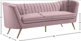 Margo Pink Velvet Sofa