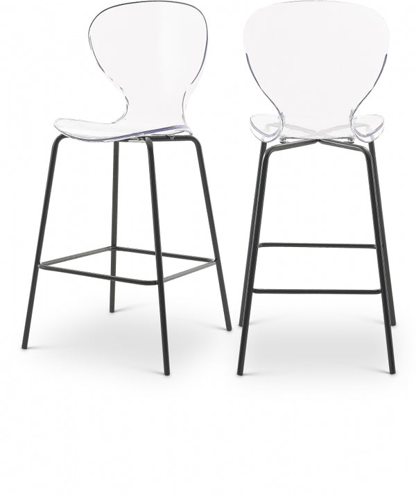 Clarion Lucite Seat And Metal Base Counter Stool — 766-C - Black - 766-C Double Chair