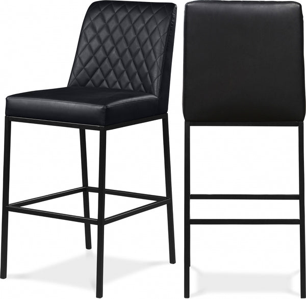 Bryce Vegan Leather Upholstered Bar Stool — 919-C - Black - 919Black-C Double Chair