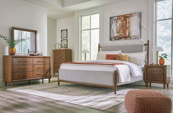 Lyncott Brown Upholstered Panel Bedroom Set