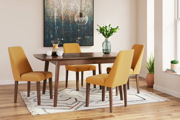 Lyncott Mustard/Brown Expandable Dining Room Set