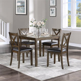 Hazel 5 Piece Wooden Dining Set in Charcoal Brown - Olivia Furniture