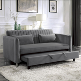 9406BRG-3CL Convertible Grey Studio Sofa