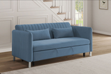 9406BRG-3CL Convertible Blue Studio Sofa