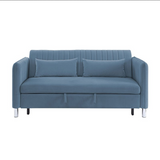 9406BRG-3CL Convertible Blue Studio Sofa
