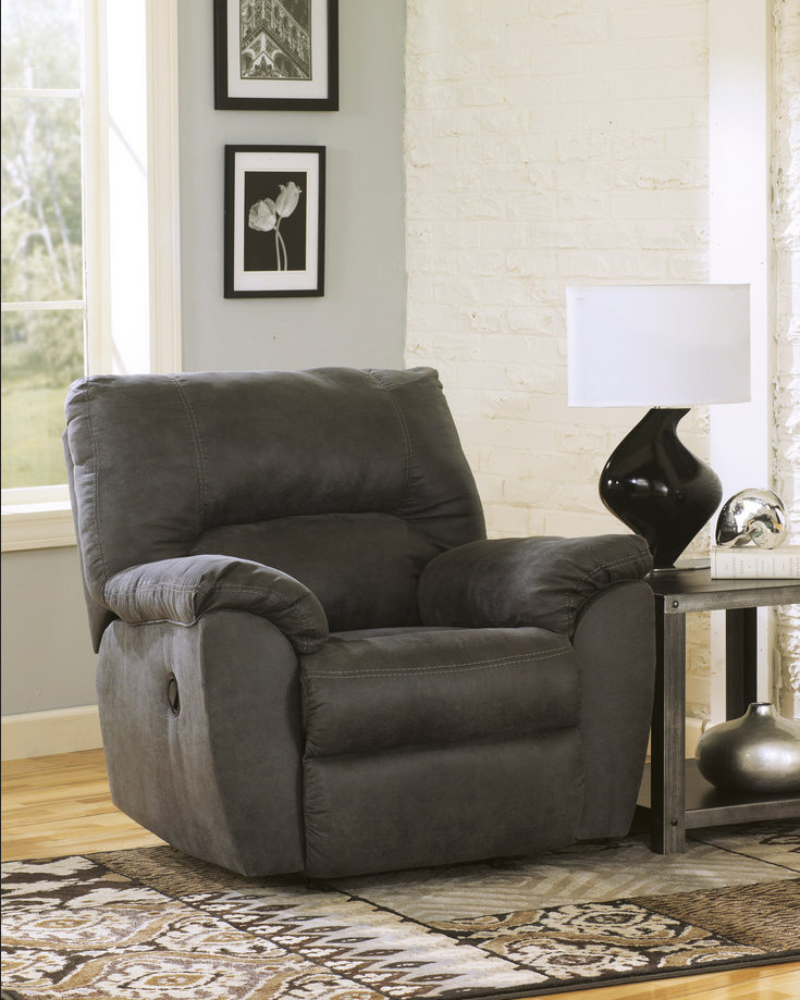 Ashley furniture grey online recliner