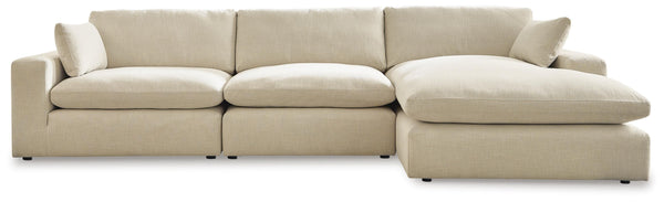 Elyza Linen 3-Piece Sectional with Right-Arm Facing Chaise