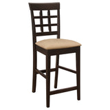 Gabriel Lattice-Back Upholstered Counter Chair Cappuccino (Set of 2)
