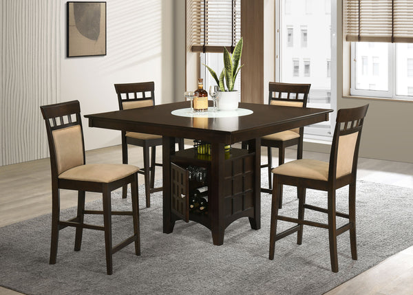 Gabriel Upholstered-Back Counter Height Dining Set Cappuccino