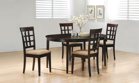 Gabriel Lattice-Back Oval Extension Dining Set Cappuccino