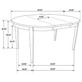 Gabriel Oval Extension Dining Table with Removable Leaf Cappuccino