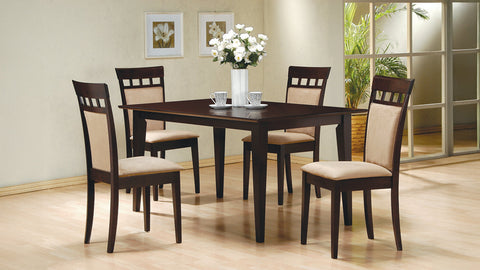 Gabriel Upholstered-Back Rectangular Dining Set Cappuccino