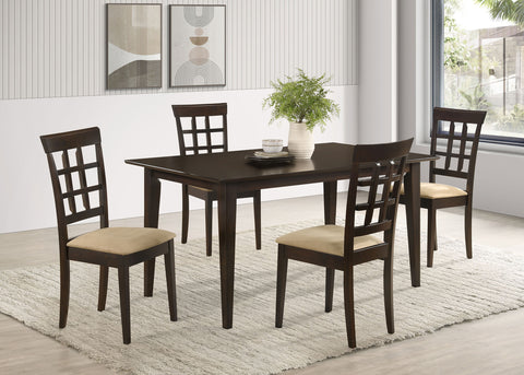 Gabriel Lattice-Back Rectangular Dining Set Cappuccino