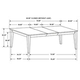 Louise Rectangular 78-inch Extension Leaf Dining Table Black