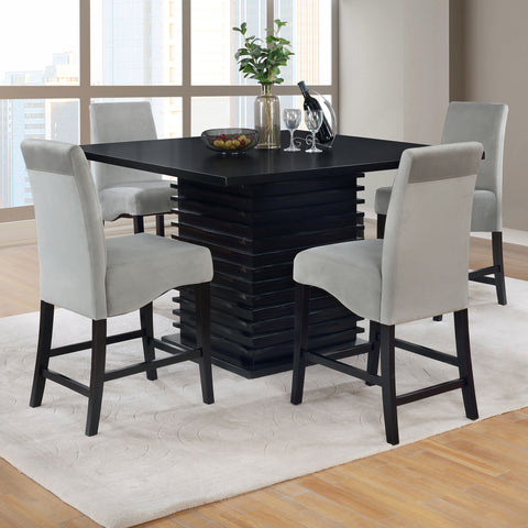 Stanton Counter Height Dining Set Grey — collection scene; select a configuration for exact contents