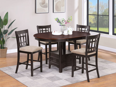 Lavon Counter Height Extension Dining Set Tan / Espresso