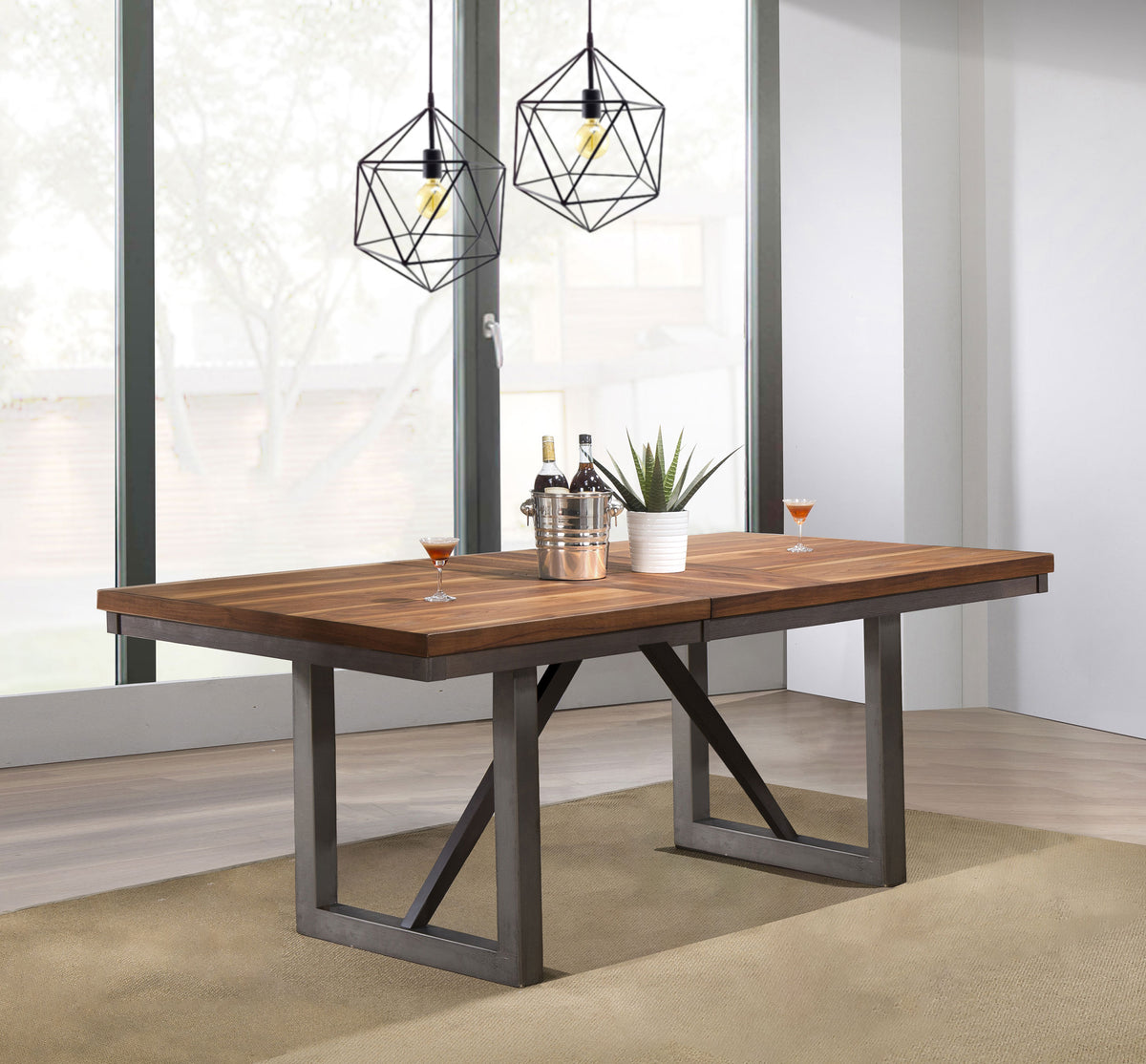 Spring Creek 77-inch Extension Dining Table Natural Walnut