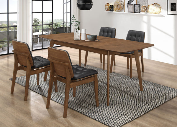 Redbridge 75-inch Extension Leaf Dining Set Natural Walnut with Faux Leather Dining Side Chair Walnut (Set of 2)