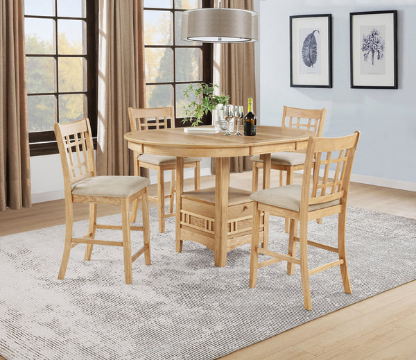 Lavon Counter Height Extension Dining Set Light Oak