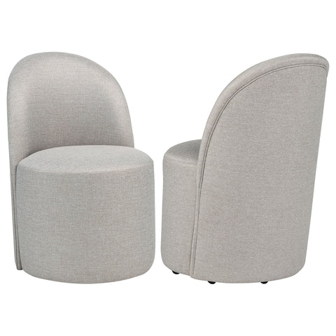 Aubrey Upholstered Barrel Dining Side Chair Beige (Set of 2)