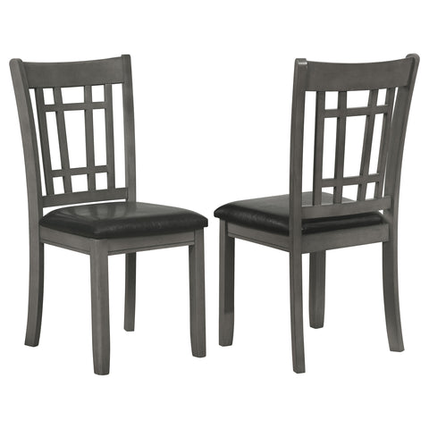 Lavon Wood Dining Side Chair Black and Medium Grey (Set of 2)