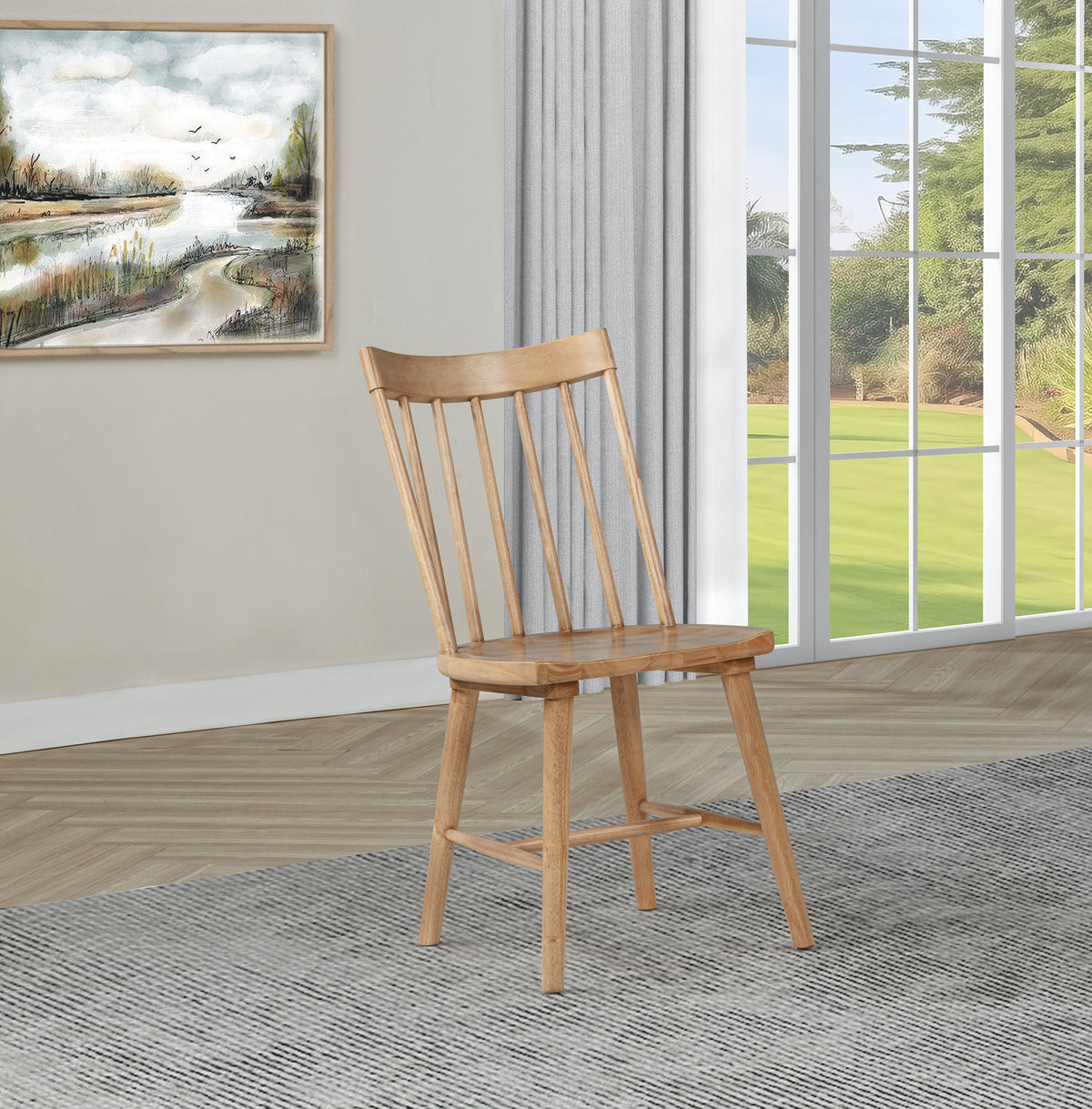 Middleton Solid Wood Dining Side Chair Natural Brown (Set of 2)