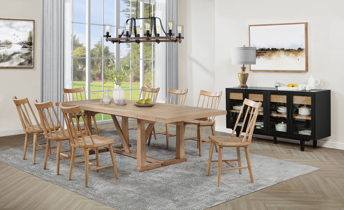 Middleton Solid Wood Dining Side Chair Natural Brown (Set of 2)
