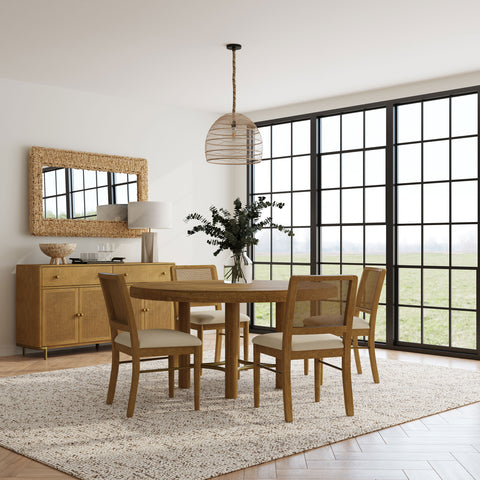 Arini Round Dining Set Cream / Sand Wash