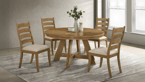 Danvers Dining Set Latte / Brown Oak