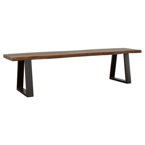 Ditman Live Edge Wood Dining Bench Grey Sheesham