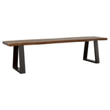 Ditman Live Edge Wood Dining Bench Grey Sheesham