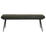Misty Leather Upholstered Dining Bench Antique Espresso