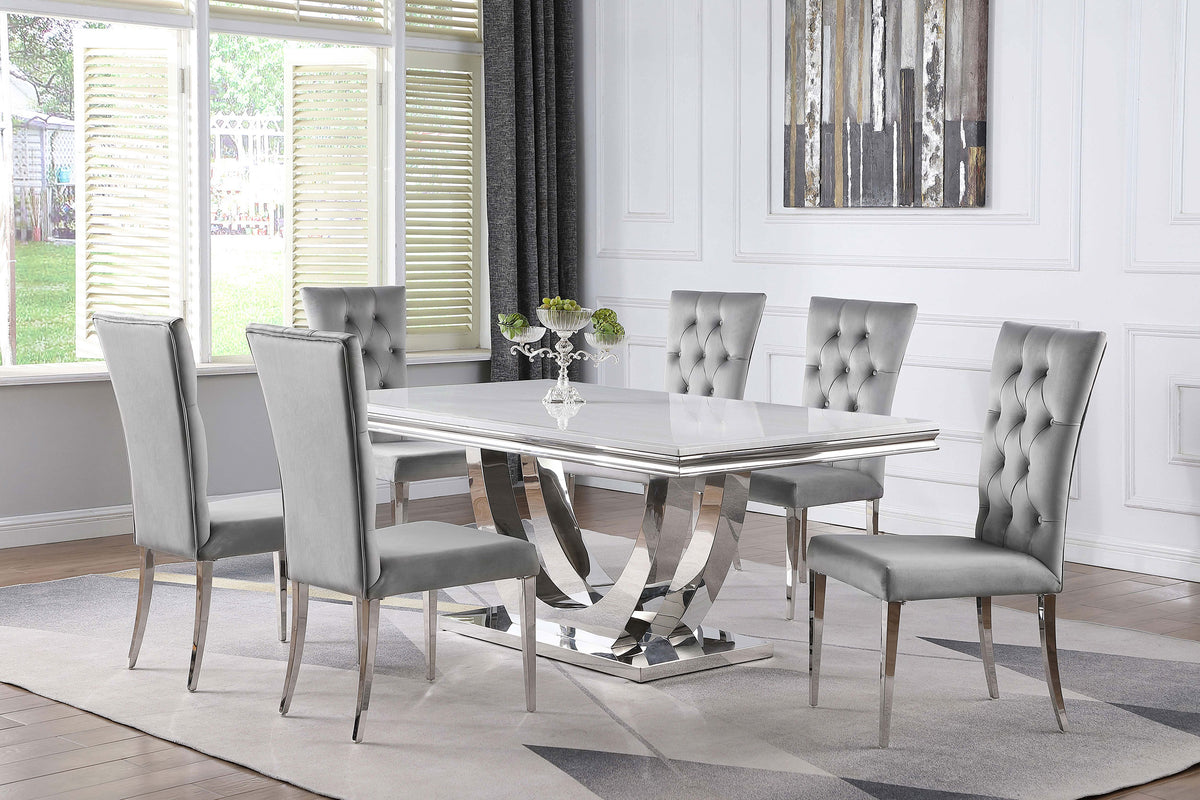 Kerwin Velvet Upholstered Dining Side Chair Grey (Set of 2)