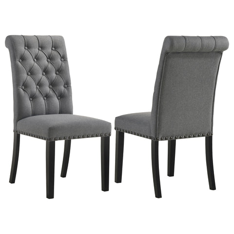 Alana Fabric Upholstered Dining Side Chair Grey (Set of 2)