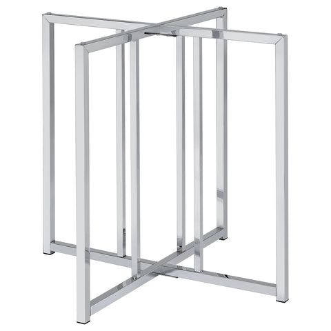 Pace Geometric Metal Dining Table Base Chrome