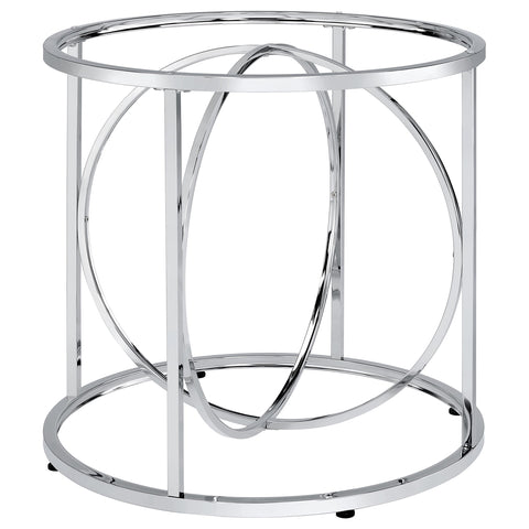 Levy Loop Metal Dining Table Base Chrome