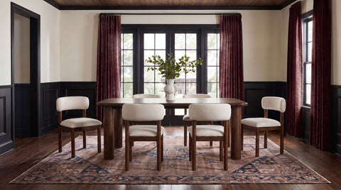 Faulkner Extension Dining Set Cream / Brown Oak