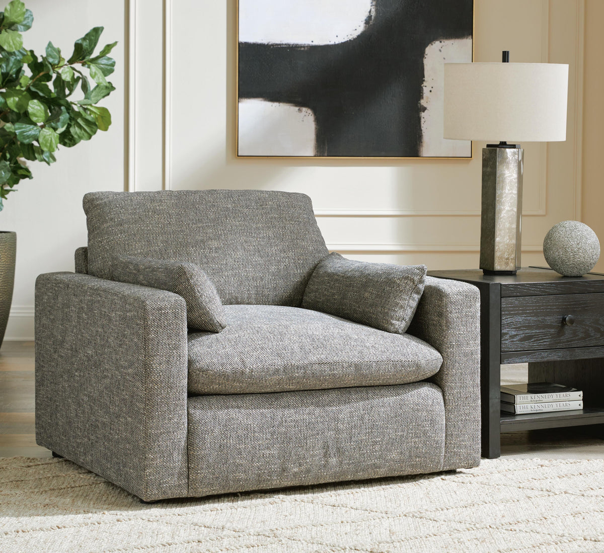 Dramatic Oversized Chair and Ottoman