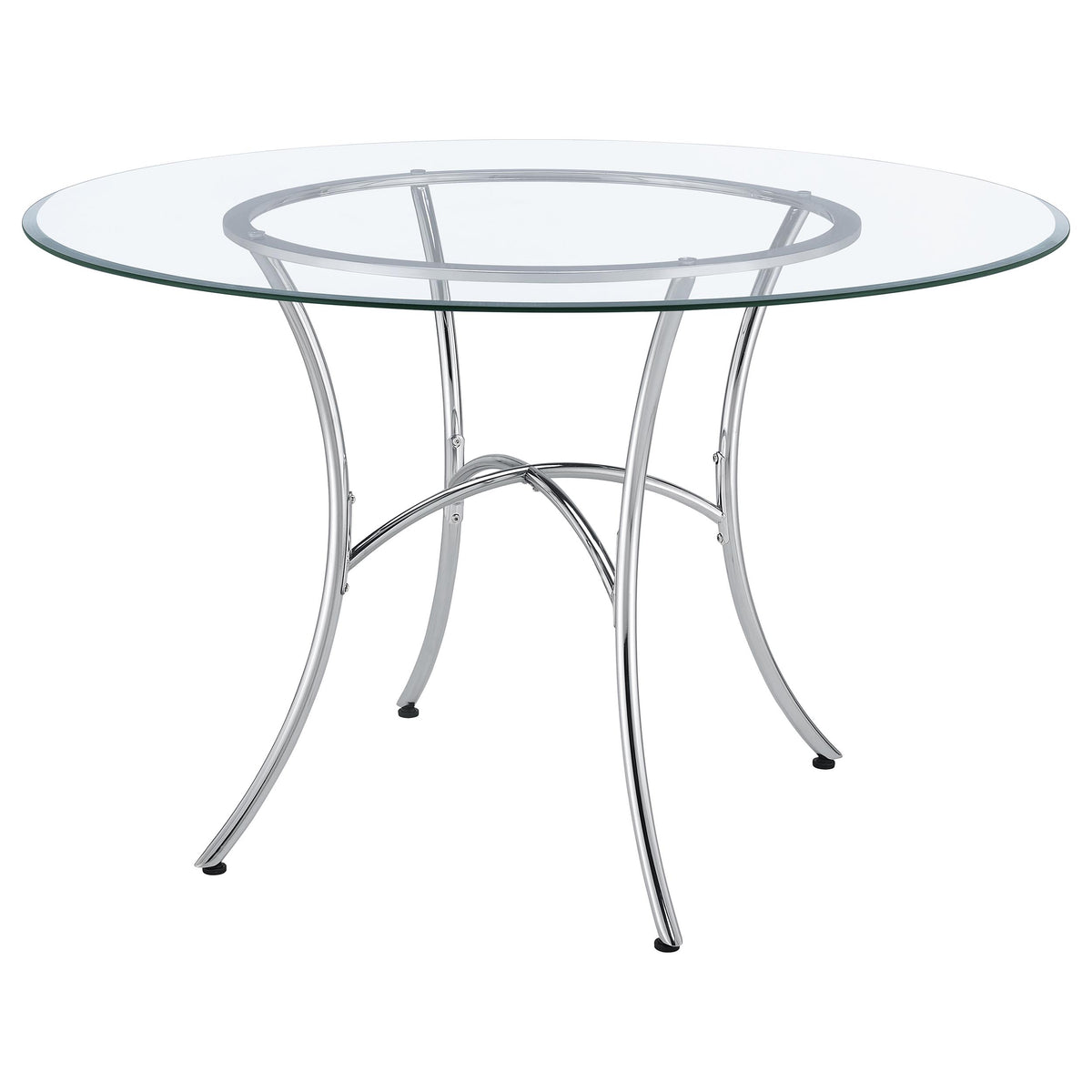 Kline 48-inch Round Glass Top Dining Table Chrome