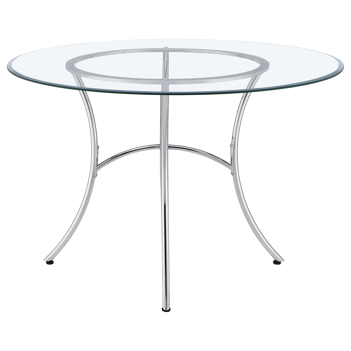 Kline 48-inch Round Glass Top Dining Table Chrome