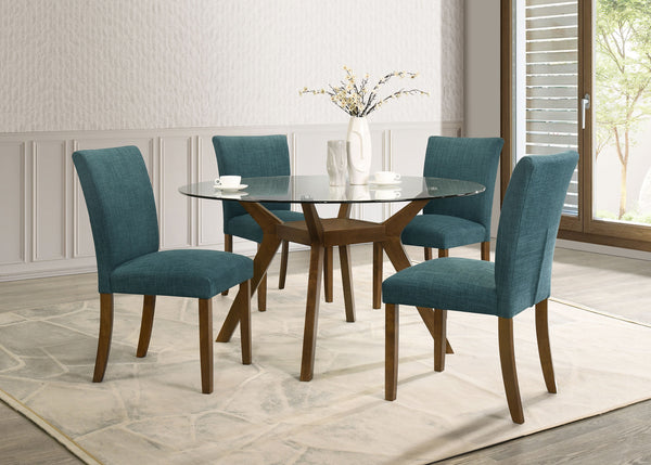 Paxton Dining Set — Upholstered Dining Side Chair Teal Blue (122180BG)