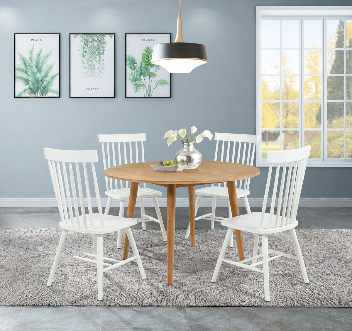 Andrews Dining Set White — collection scene; select a configuration for exact contents